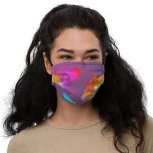 Watercolor Map of the World Premium face mask