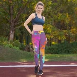 Watercolor Map of the World Leggings