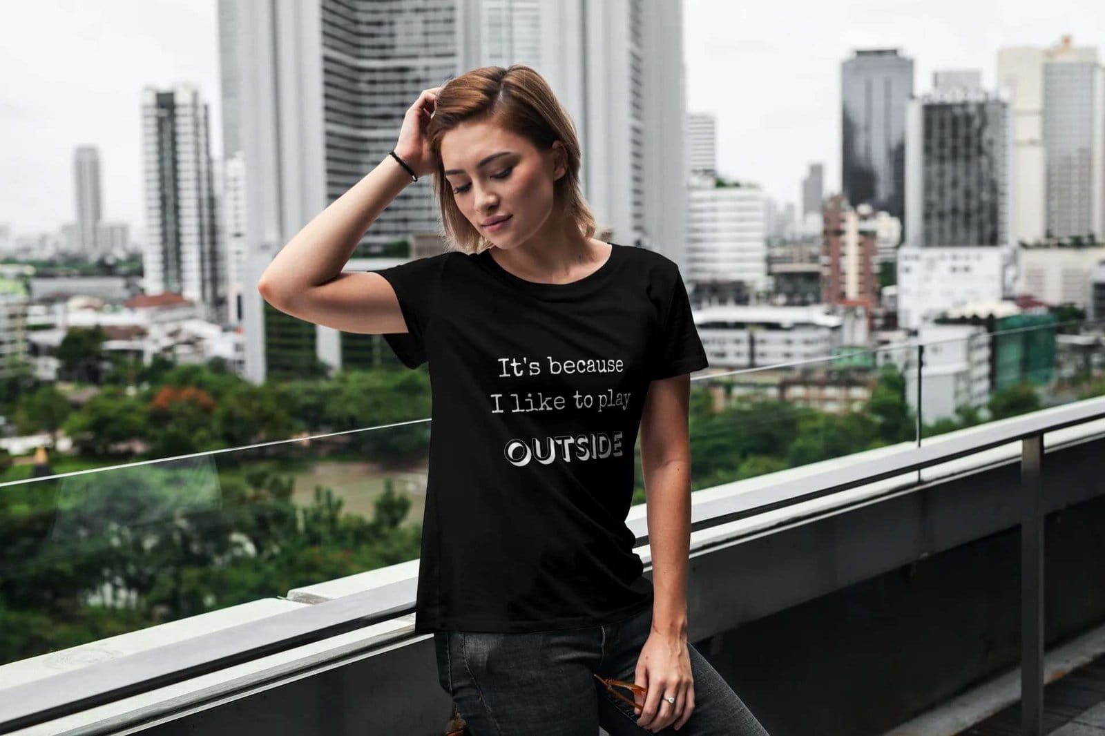 It's Because I Like to Play Outside Short-Sleeve Unisex T-Shirt