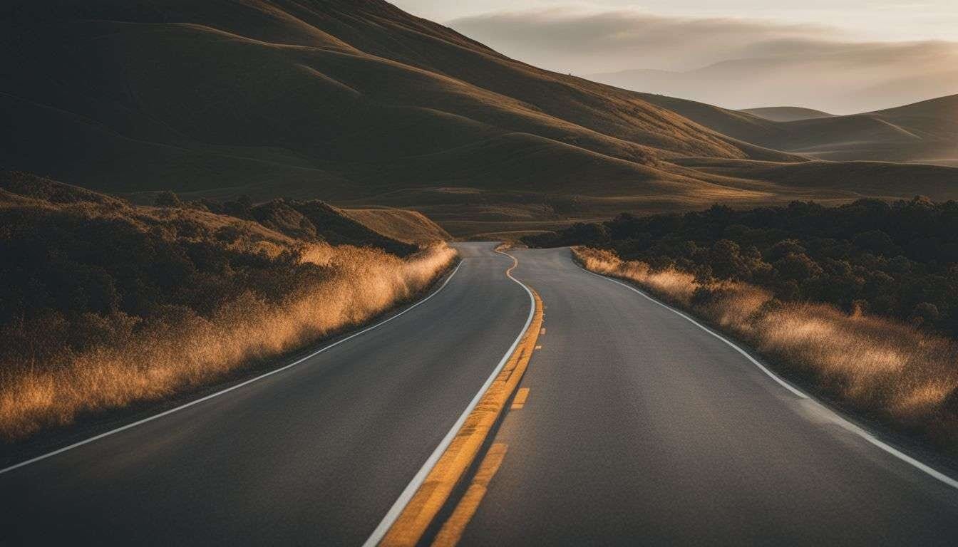 A scenic open road with various people and styles. A scenic open road with various people and styles.