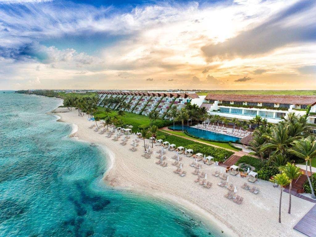 aerial photo of Grand Velas resort