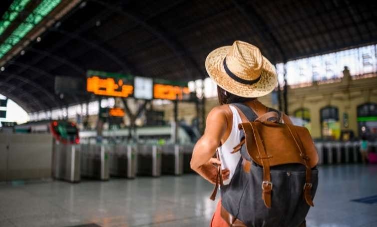 a woman in an aiport