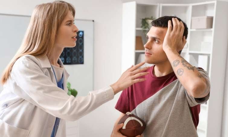 a man checking up by a doctor