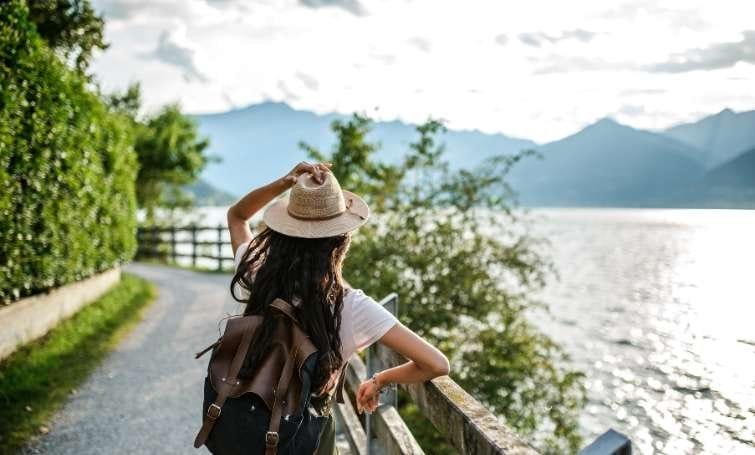 a woman looking at sea