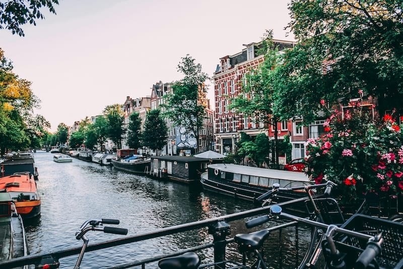 Amsterdam view on the canal