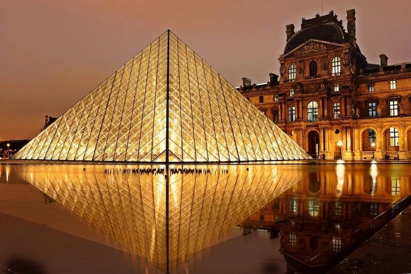 The pyramid at the Louvre in Paris