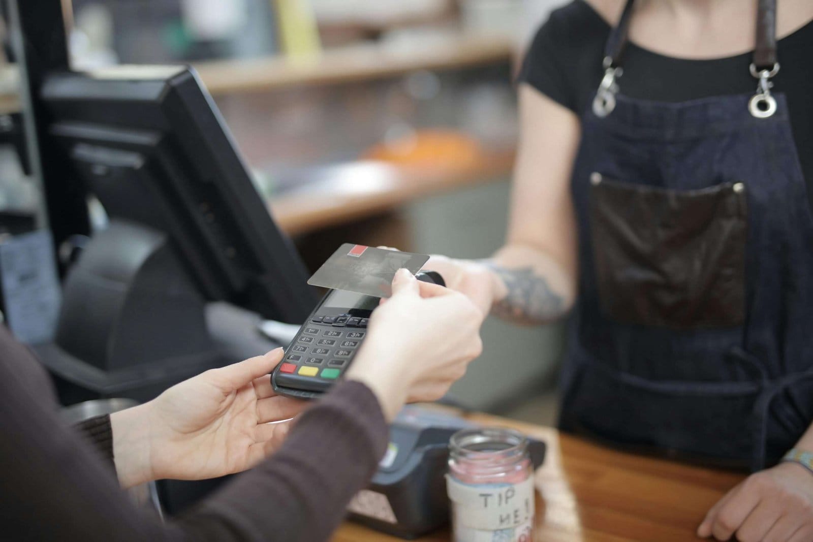 tip payment made at cash register
