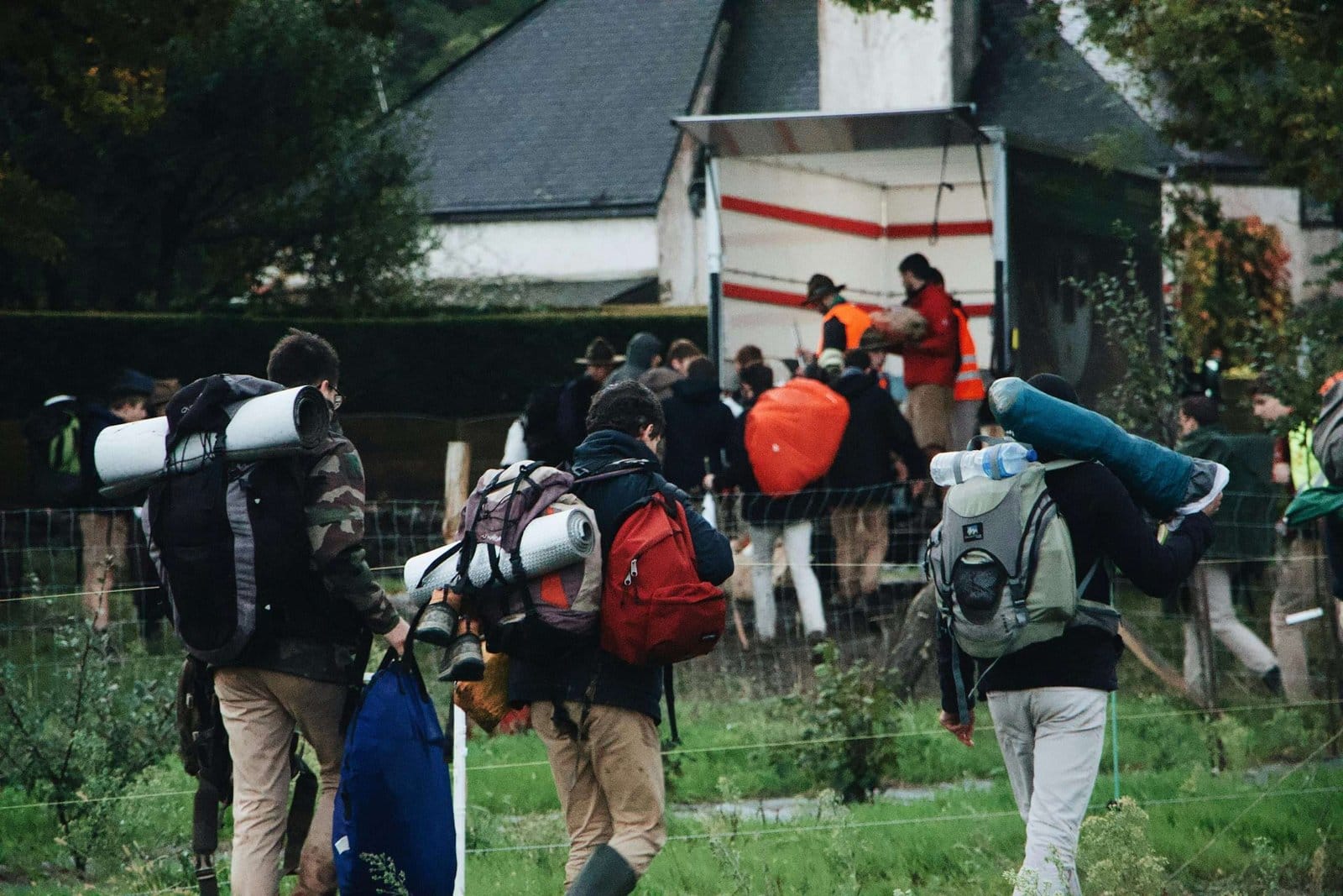 group of people for a wood trip